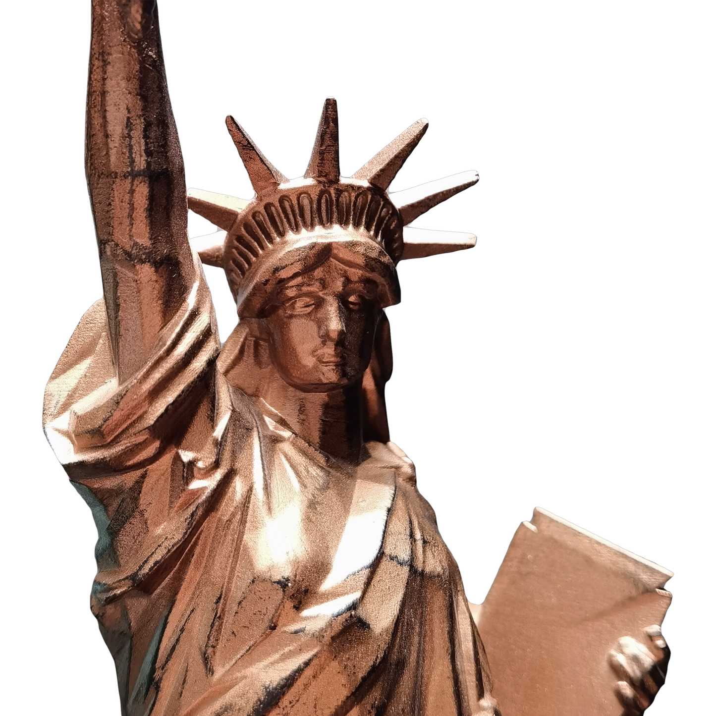 Statue of Liberty with Bitcoin Torch – 10" Resin Sculpture with Cold Cast Bronze Finish, Unique Crypto Art Collectible Decor