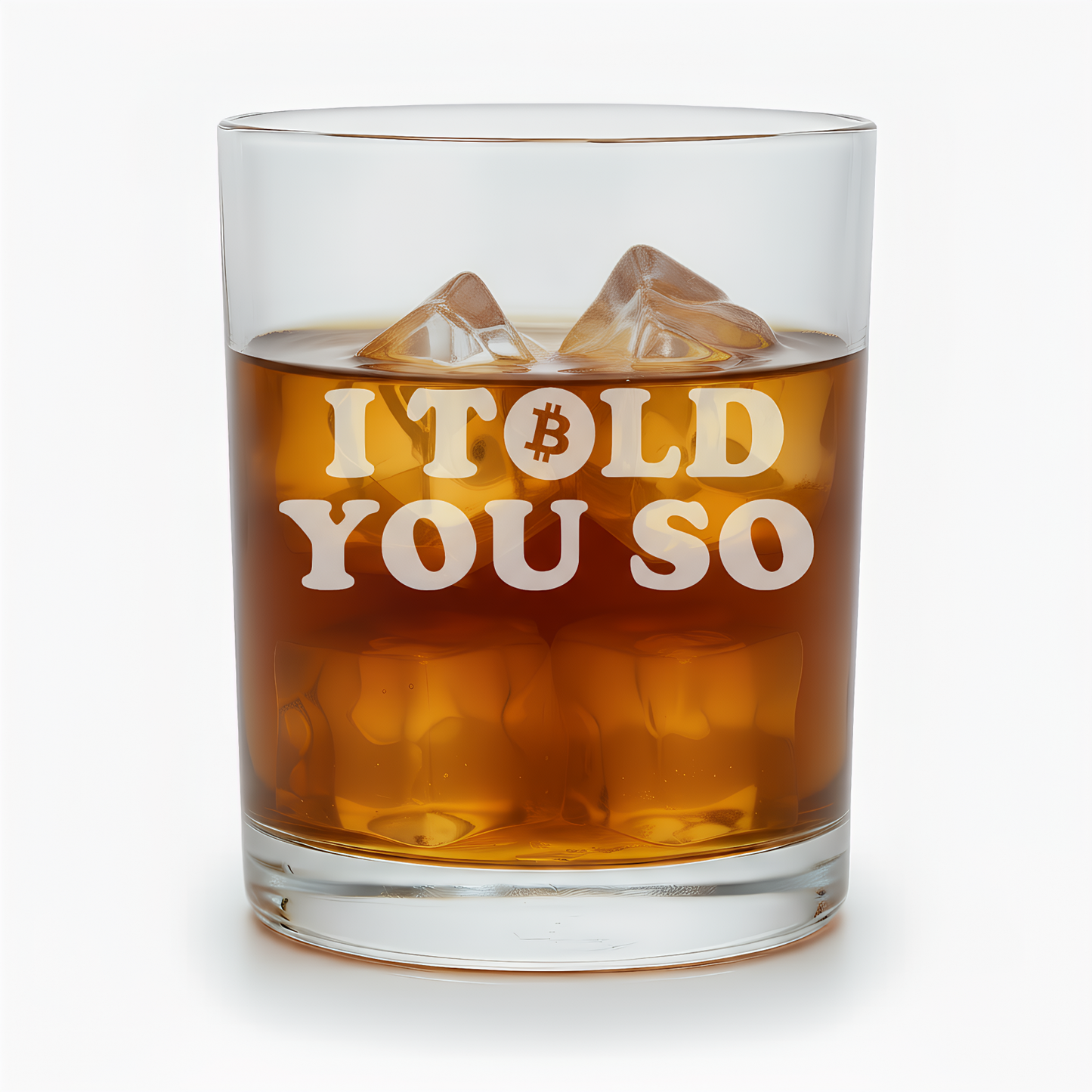 Premium Bitcoin Themed Whiskey Glass Set, Lead-Free Crystal, 11 oz, Novelty Cryptocurrency Design, for Home Bar