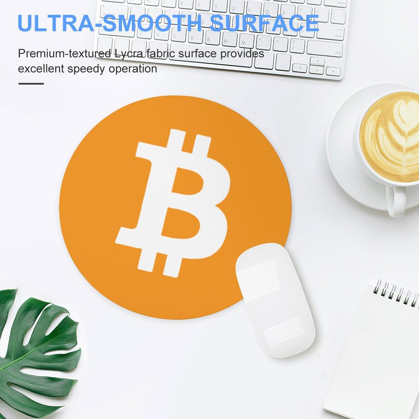 Bitcoin Themed Mouse Pad with Iconic Orange Logo - High-Precision Surface, Non-Slip Rubber Base, for Office Gaming and Crypto Enthusiasts