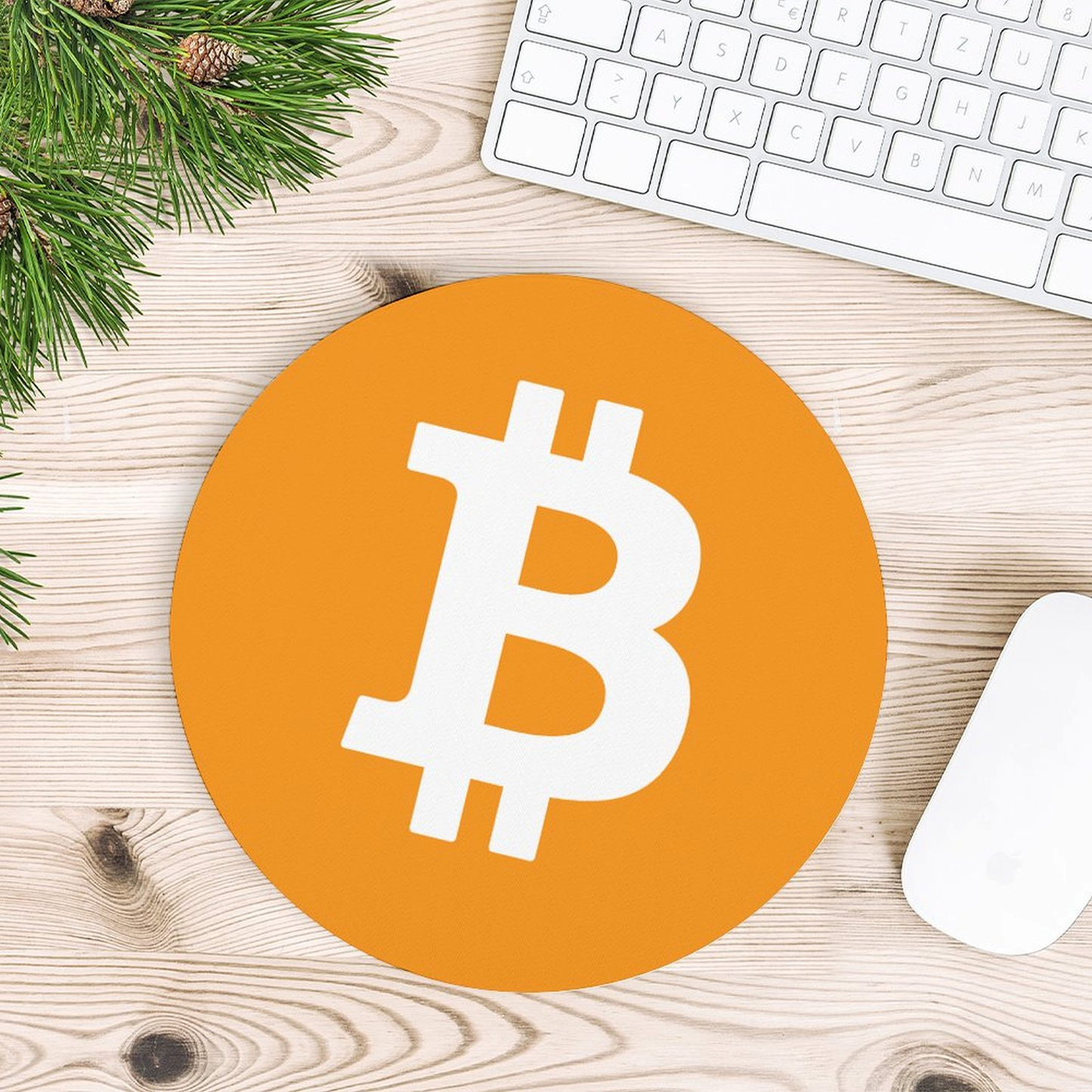 Bitcoin Themed Mouse Pad with Iconic Orange Logo - High-Precision Surface, Non-Slip Rubber Base, for Office Gaming and Crypto Enthusiasts