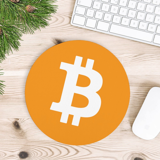 Bitcoin Themed Mouse Pad with Iconic Orange Logo - High-Precision Surface, Non-Slip Rubber Base, for Office Gaming and Crypto Enthusiasts
