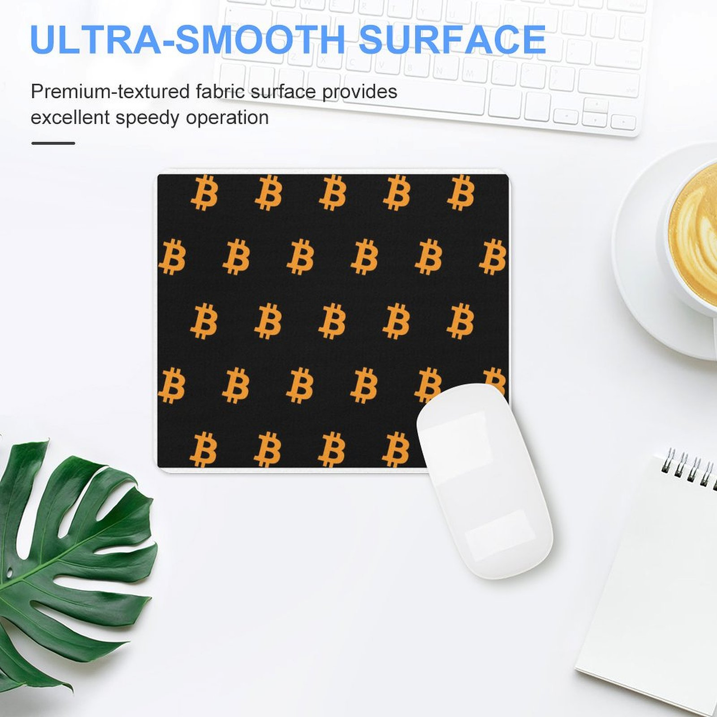 Bitcoin-Themed Mouse Pad with Iconic Orange Logo - High-Precision Surface, Non-Slip Rubber Base, 2 Size Options for Office Gaming and Crypto Enthusiasts