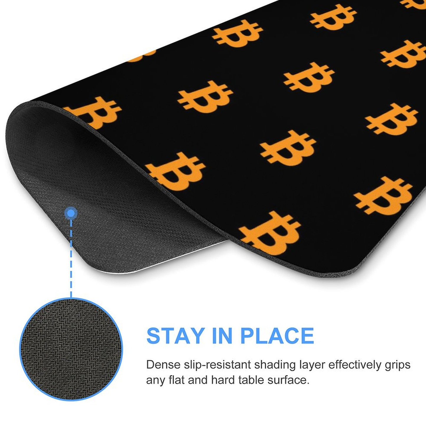 Bitcoin-Themed Mouse Pad with Iconic Orange Logo - High-Precision Surface, Non-Slip Rubber Base, 2 Size Options for Office Gaming and Crypto Enthusiasts