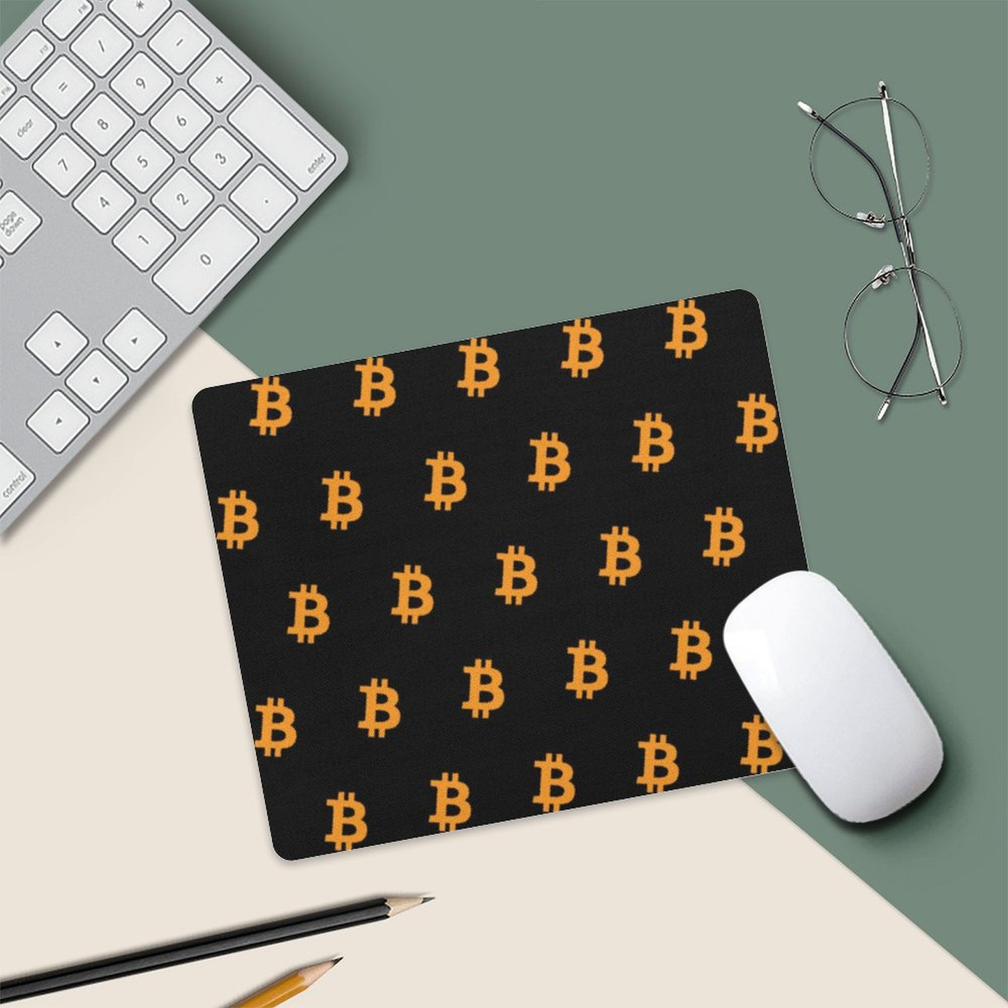 Bitcoin-Themed Mouse Pad with Iconic Orange Logo - High-Precision Surface, Non-Slip Rubber Base, 2 Size Options for Office Gaming and Crypto Enthusiasts