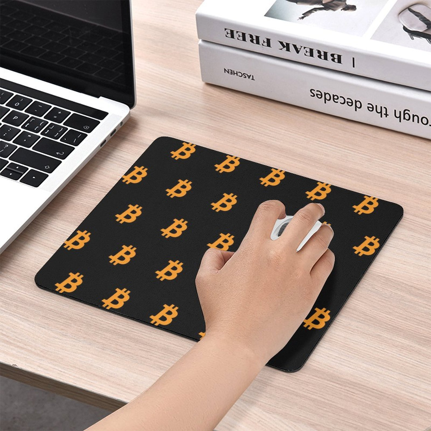 Bitcoin-Themed Mouse Pad with Iconic Orange Logo - High-Precision Surface, Non-Slip Rubber Base, 2 Size Options for Office Gaming and Crypto Enthusiasts