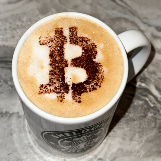 Bitcoin Coffee Stencil Set – 2-Pack HODL Latte Art Templates