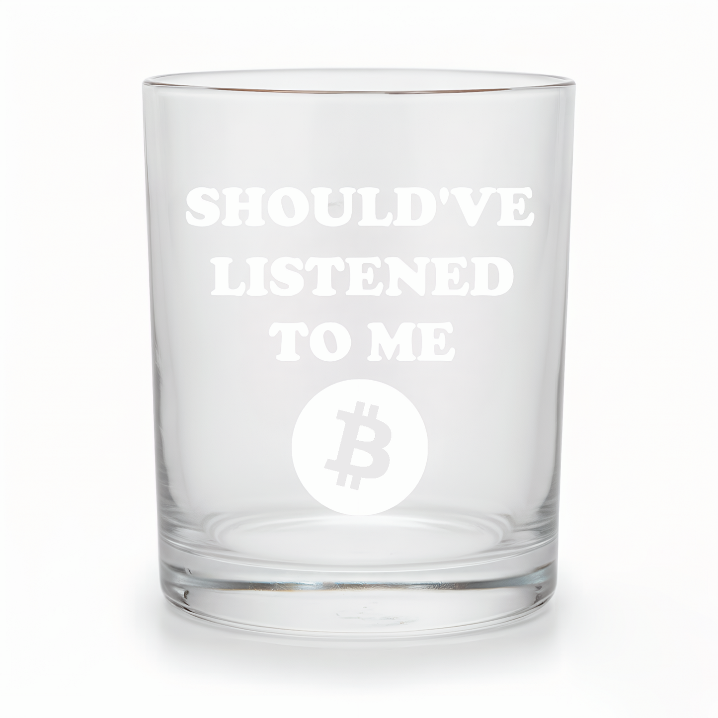 Premium Bitcoin Themed Whiskey Glass Set, Lead-Free Crystal, 11 oz, Novelty Cryptocurrency Design, for Home Bar