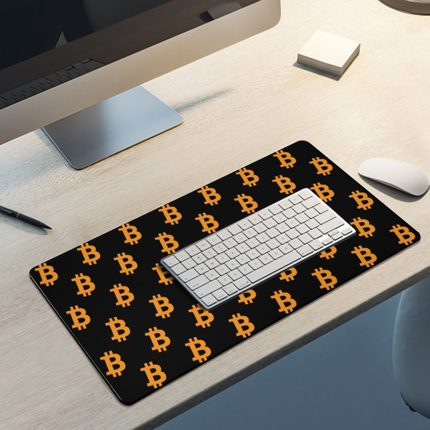 Bitcoin-Themed Mouse Pad with Iconic Orange Logo - High-Precision Surface, Non-Slip Rubber Base, 2 Size Options for Office Gaming and Crypto Enthusiasts