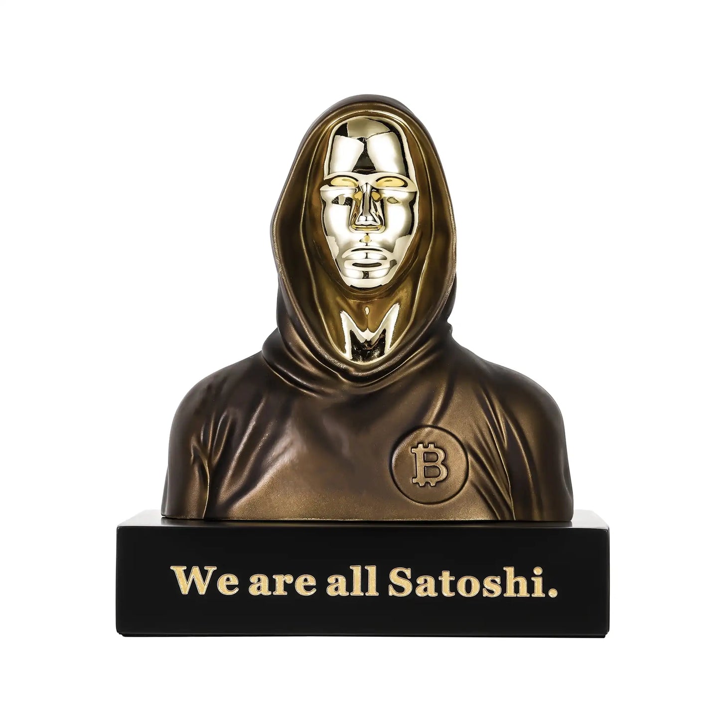 HumblePleb Bitcoin Satoshi Nakamoto Statue - Resin & Bronze Tabletop Decor, 2024 Edition