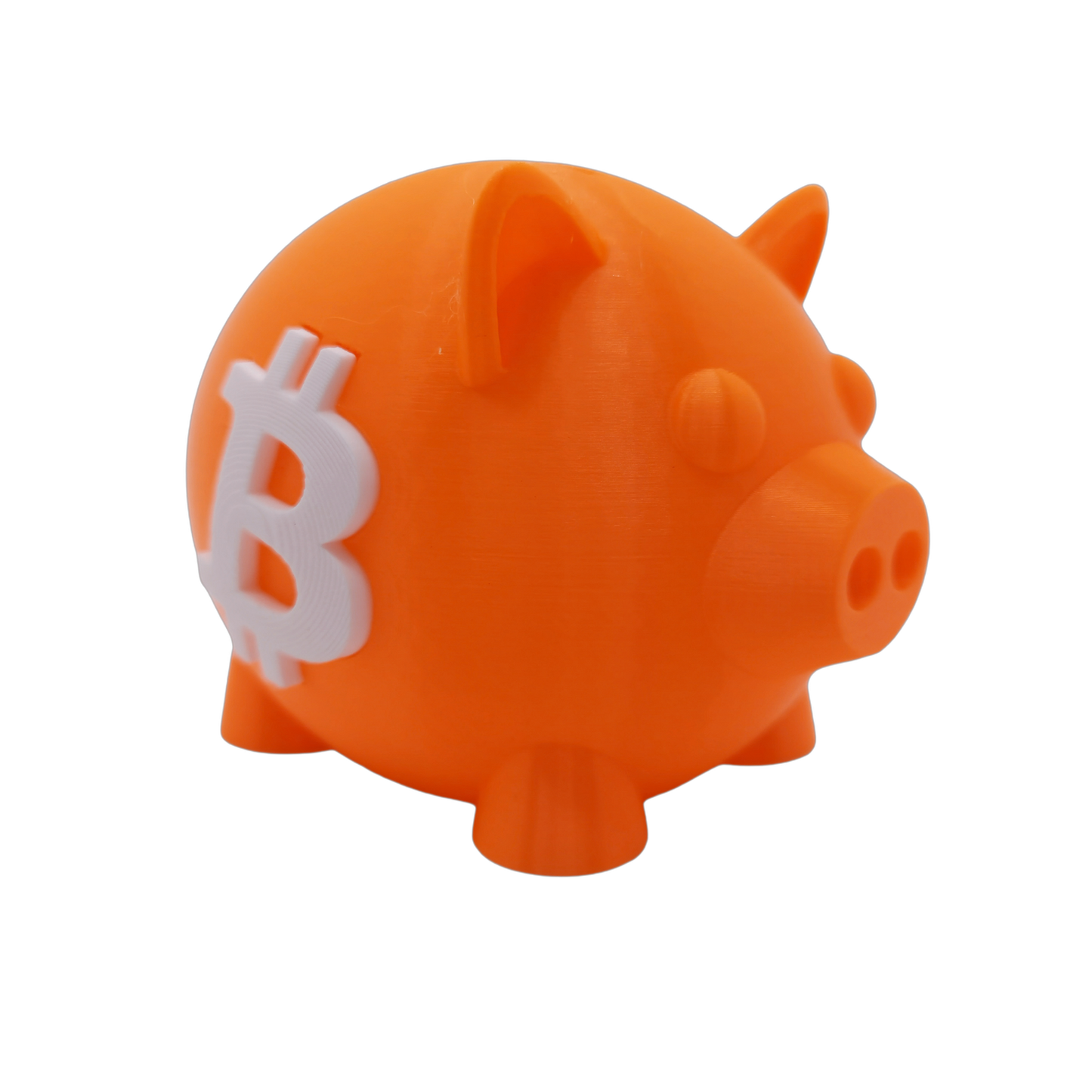 3D Printed Bitcoin Piggy Bank – BTC Logo Coin Savings Bank with Opening Bottom
