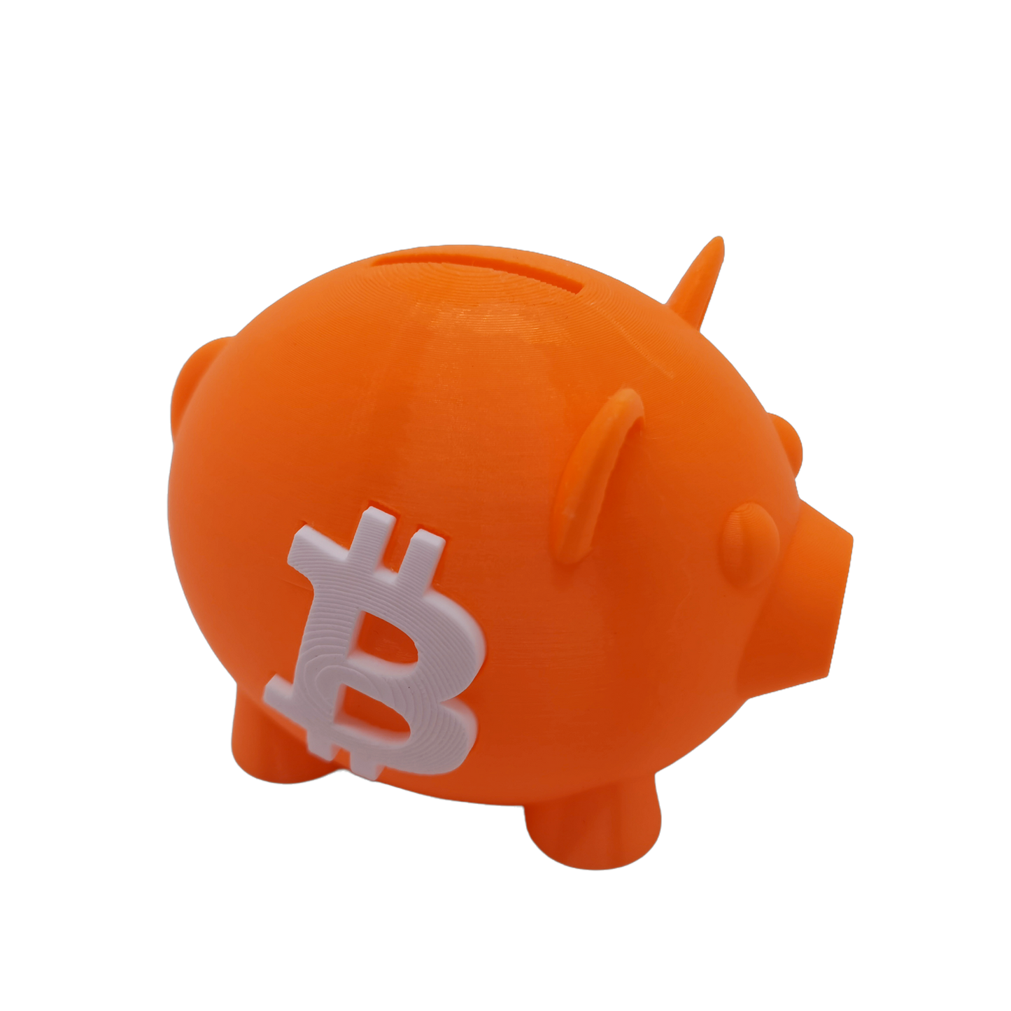 3D Printed Bitcoin Piggy Bank – BTC Logo Coin Savings Bank with Opening Bottom
