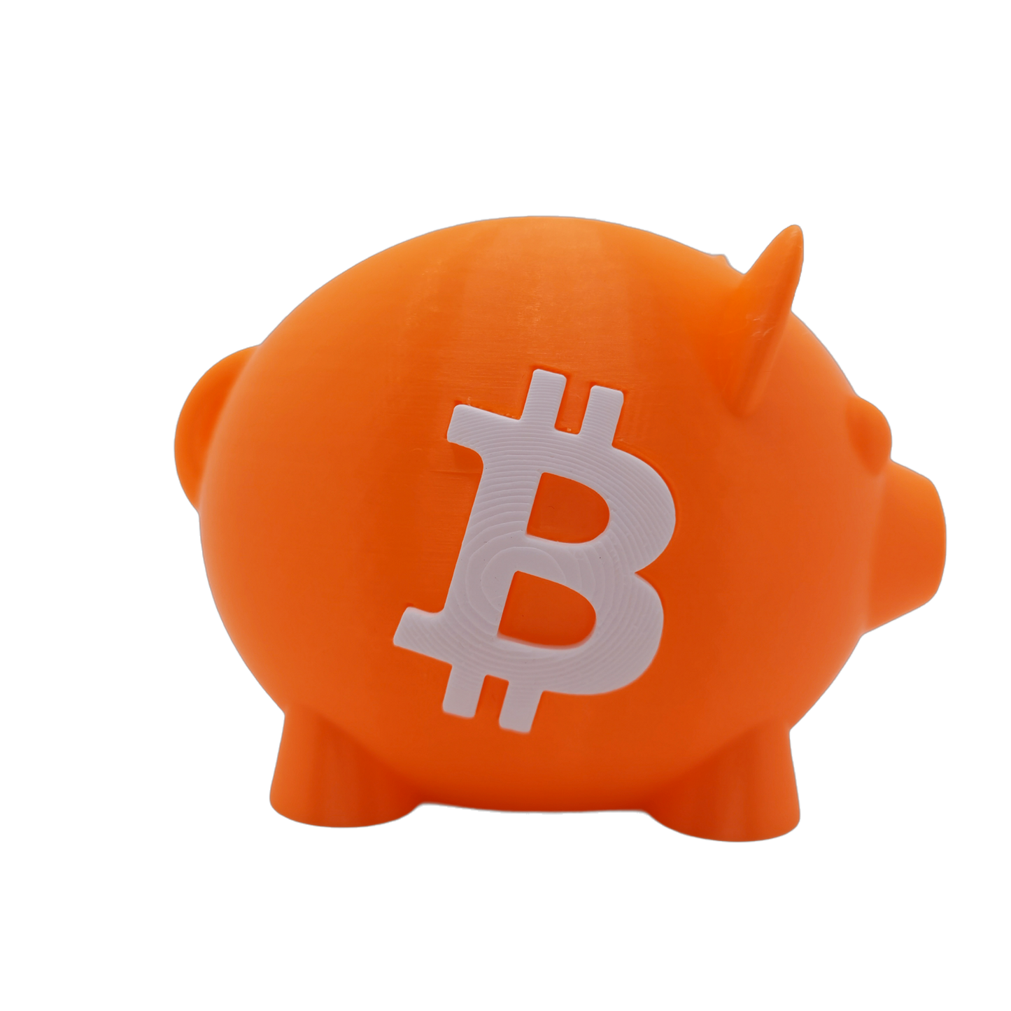 3D Printed Bitcoin Piggy Bank – BTC Logo Coin Savings Bank with Opening Bottom