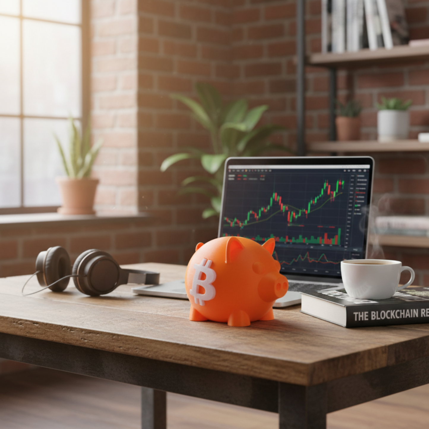 3D Printed Bitcoin Piggy Bank – BTC Logo Coin Savings Bank with Opening Bottom