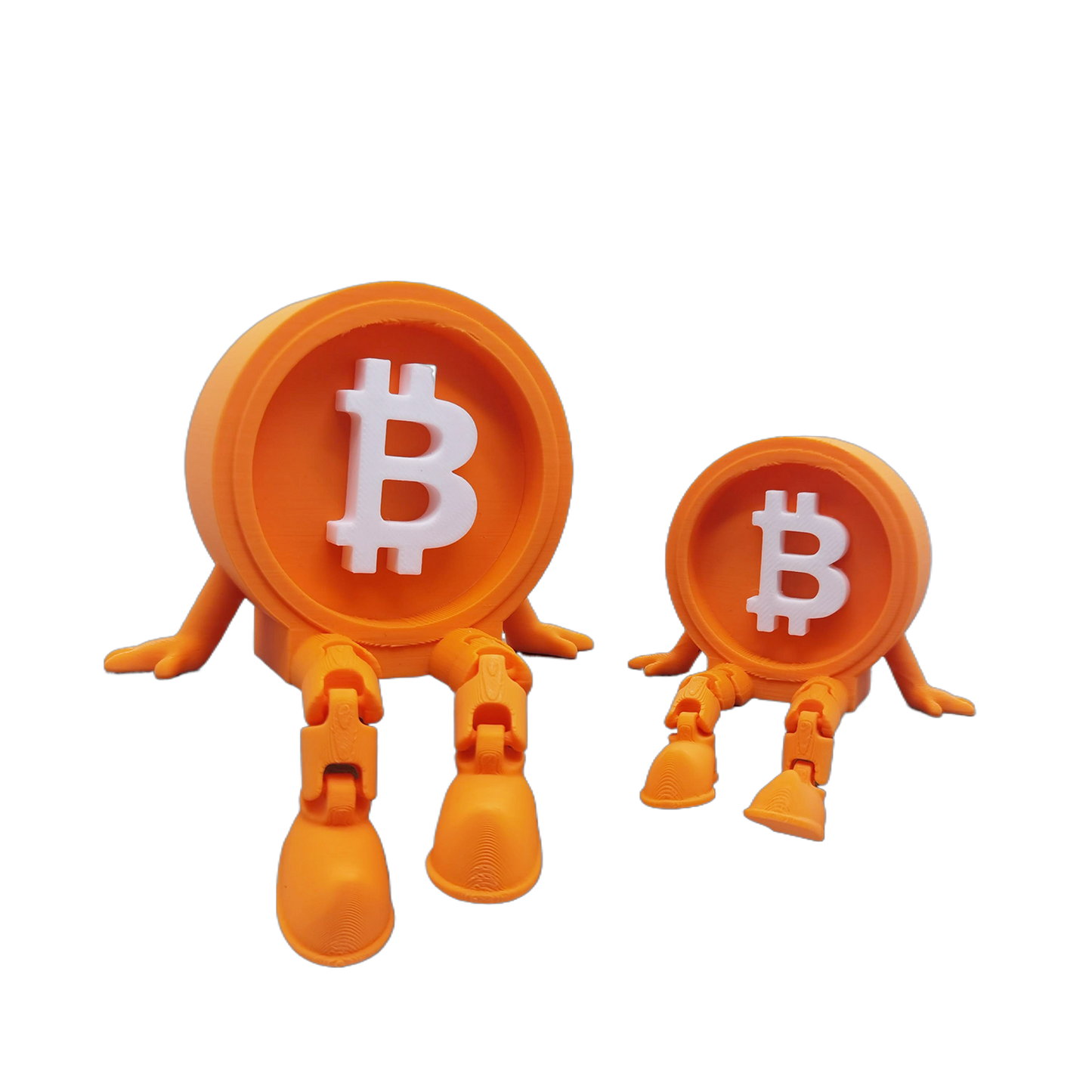 Mr. Bitcoin Figurine Set – 3D Printed Crypto Desk Figures with Flexible Legs