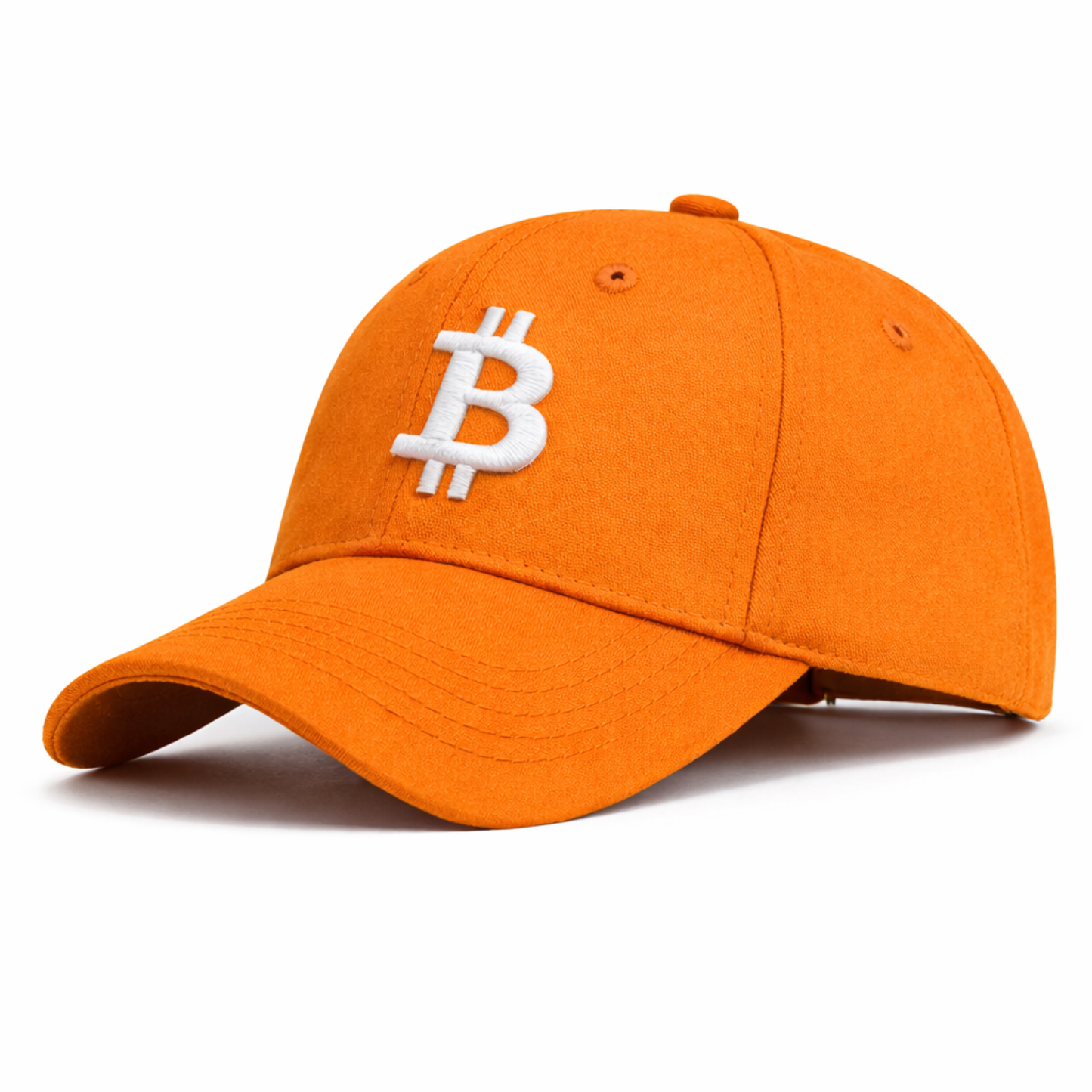 Bitcoin Baseball Cap – Orange Cotton Dad Hat with Embroidered Logo