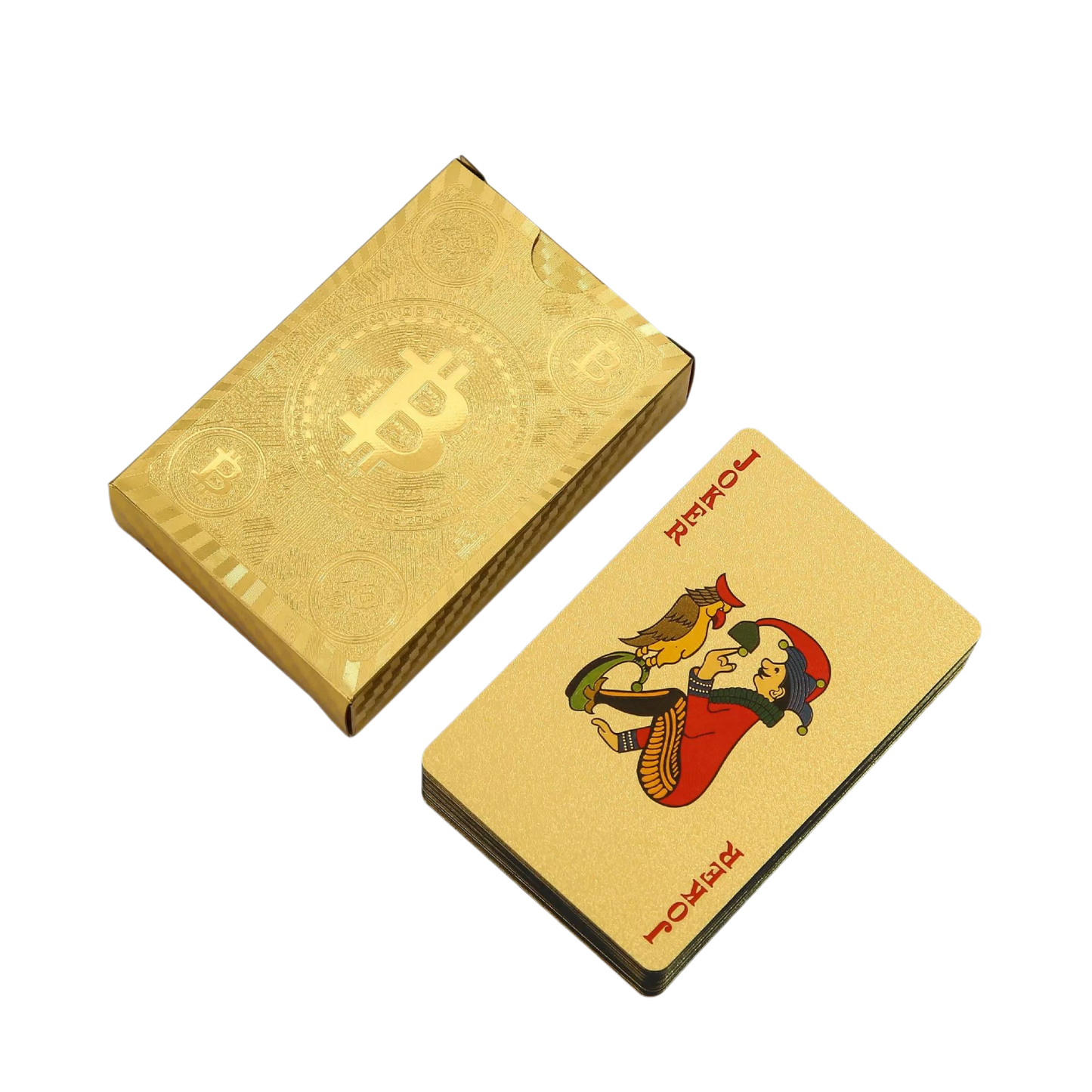 Bitcoin Waterproof Playing Cards – 2-Pack Gold & Silver Foil PET Poker Decks