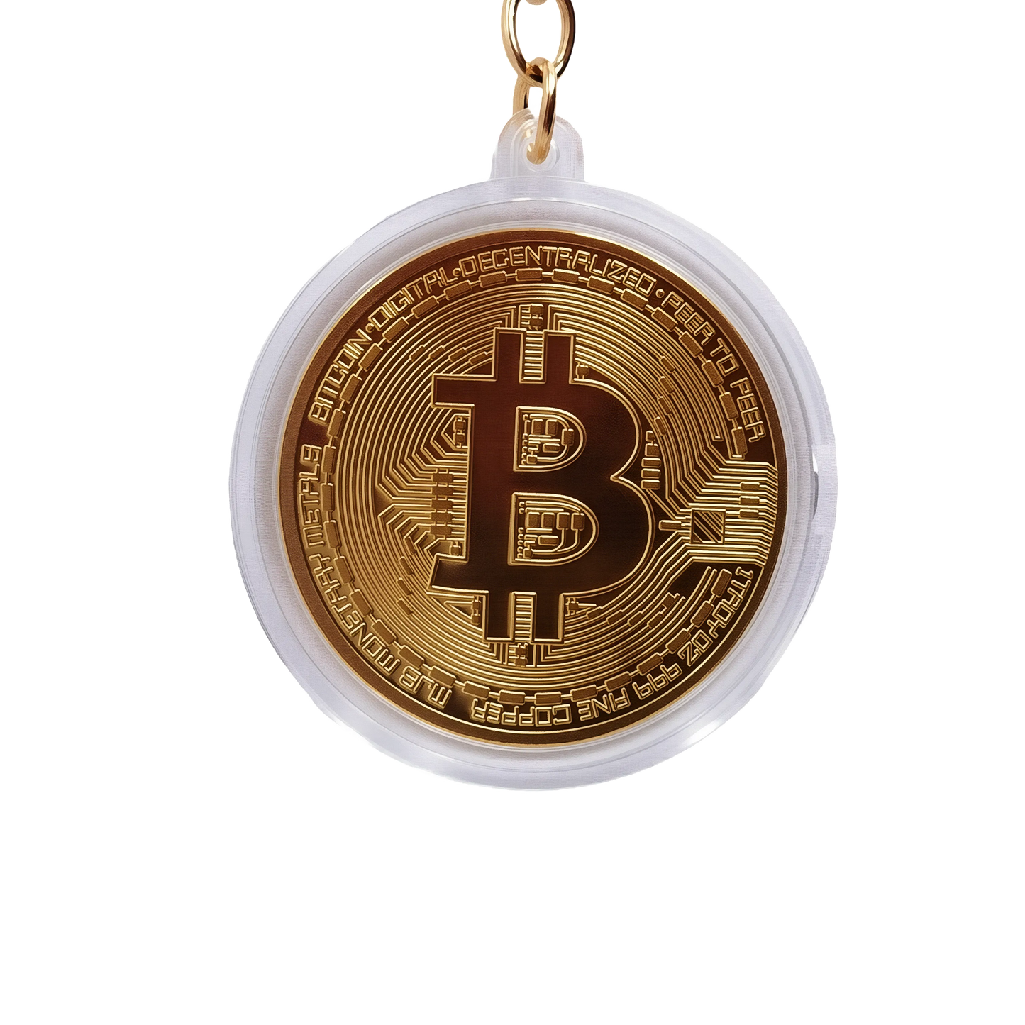 Bitcoin Christmas Ornament Coin – 1.9" Gold or Silver Holiday Tree Decoration with Protective Case