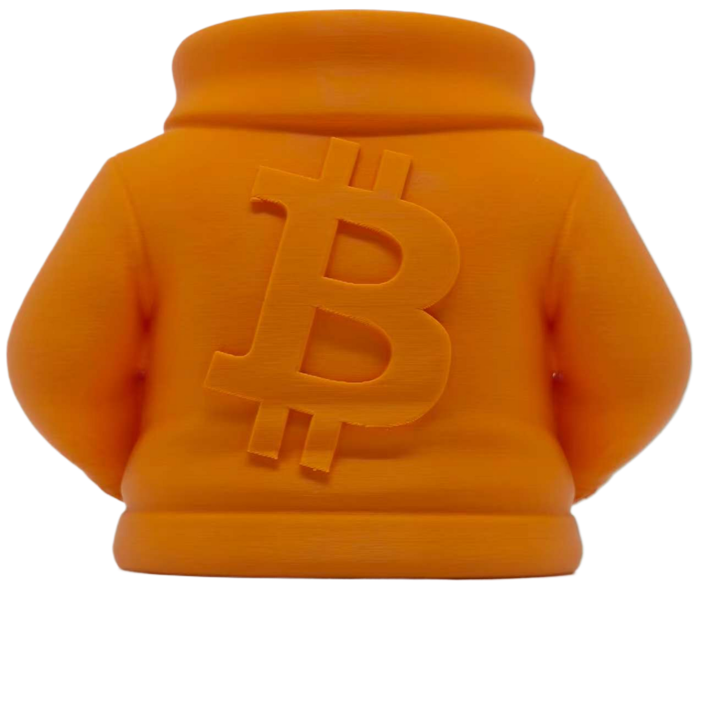 Bitcoin Sweater Pencil Holder – Orange Crypto Desk Organizer