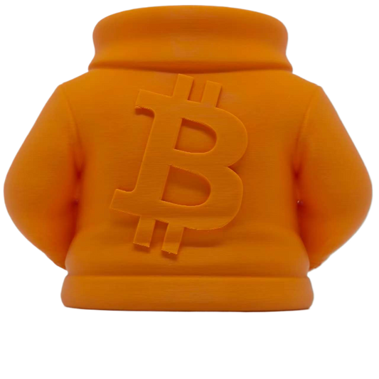 Bitcoin Sweater Pencil Holder – Orange Crypto Desk Organizer