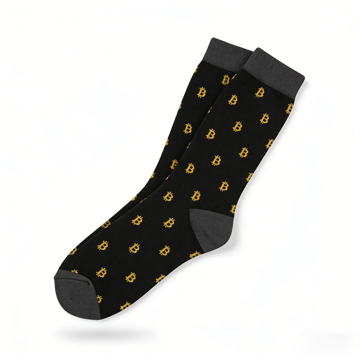 Men's Bitcoin Socks – Crypto BTC Novelty Crew Socks, Funny Cotton Sock for Men, Cryptocurrency Gift Idea