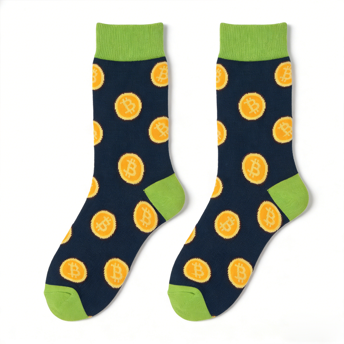 Men's Bitcoin Socks – Crypto BTC Novelty Crew Socks, Funny Cotton Sock for Men, Cryptocurrency Gift Idea