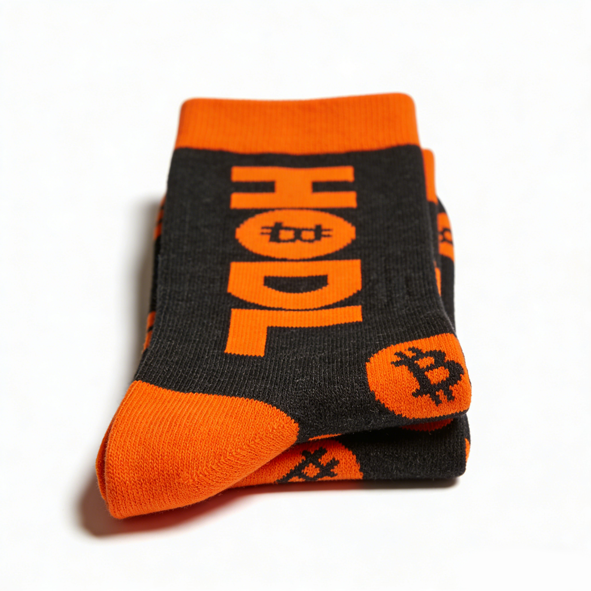 Men's Bitcoin Socks – Crypto BTC Novelty Crew Socks, Funny Cotton Sock for Men, Cryptocurrency Gift Idea