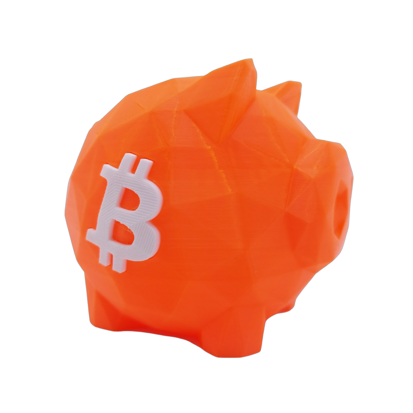 3D Printed Bitcoin Piggy Bank – BTC Logo Coin Savings Bank with Opening Bottom