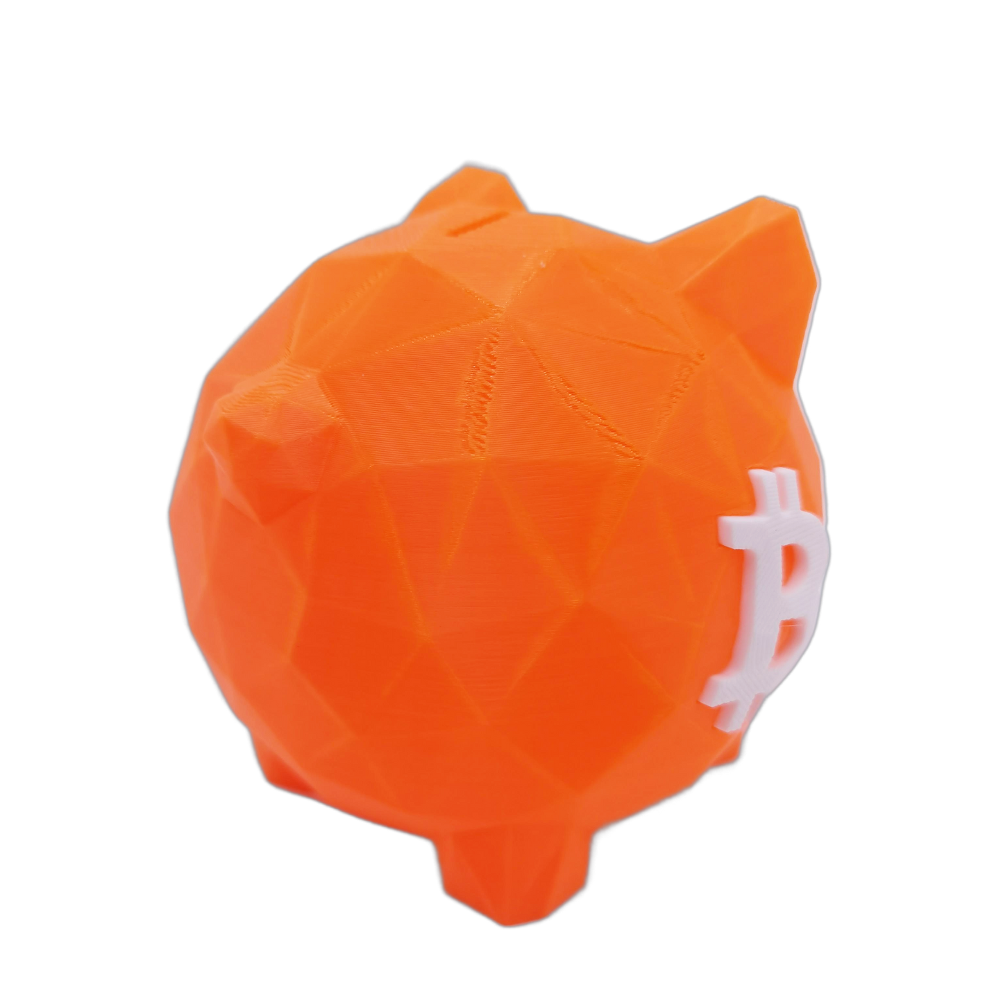 3D Printed Bitcoin Piggy Bank – BTC Logo Coin Savings Bank with Opening Bottom