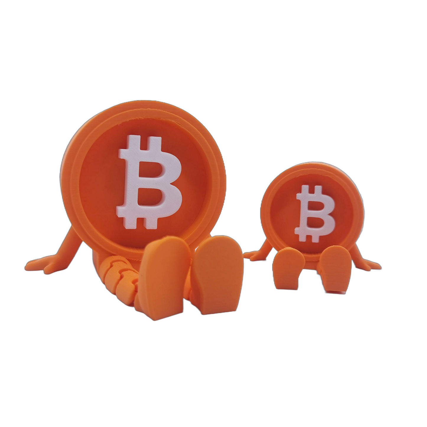 Mr. Bitcoin Figurine Set – 3D Printed Crypto Desk Figures with Flexible Legs