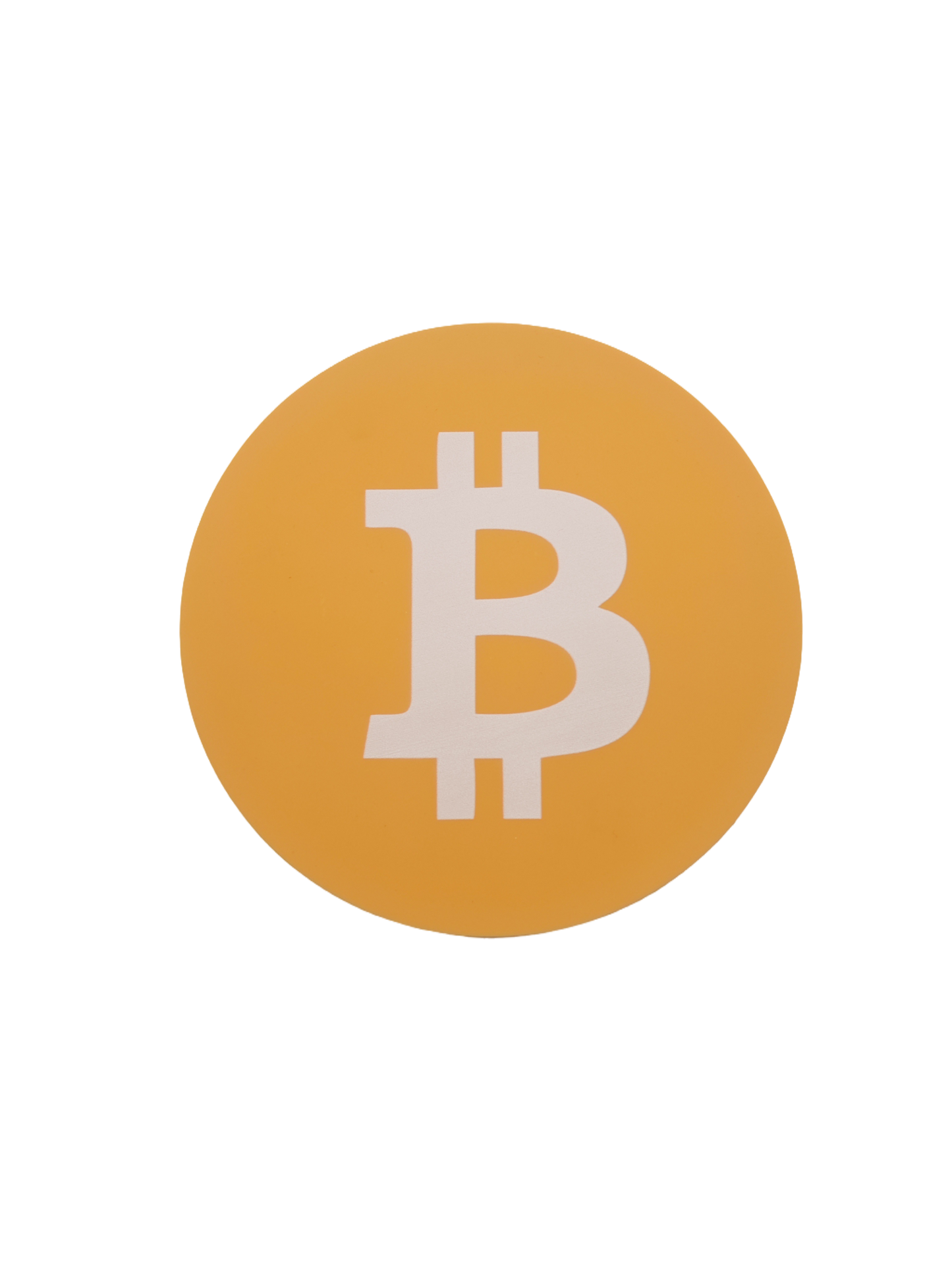 Bitcoin Logo Silicone Drink Coasters, Orange and White, Round 3.54 Inch, Non-Slip Base, Heat-Safe, Waterproof, 5 Piece Set