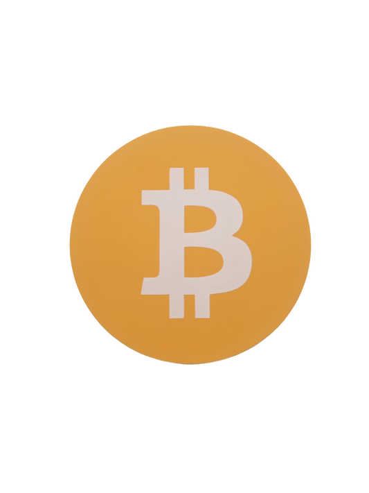 Bitcoin Logo Silicone Drink Coasters, Orange and White, Round 3.54 Inch, Non-Slip Base, Heat-Safe, Waterproof, 5 Piece Set