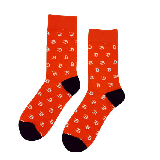 Men's Bitcoin Socks – Crypto BTC Novelty Crew Socks, Funny Cotton Sock for Men, Cryptocurrency Gift Idea