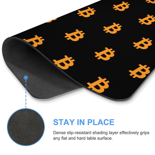 Bitcoin-Themed Mouse Pad with Iconic Orange Logo - High-Precision Surface, Non-Slip Rubber Base, 2 Size Options for Office Gaming and Crypto Enthusiasts