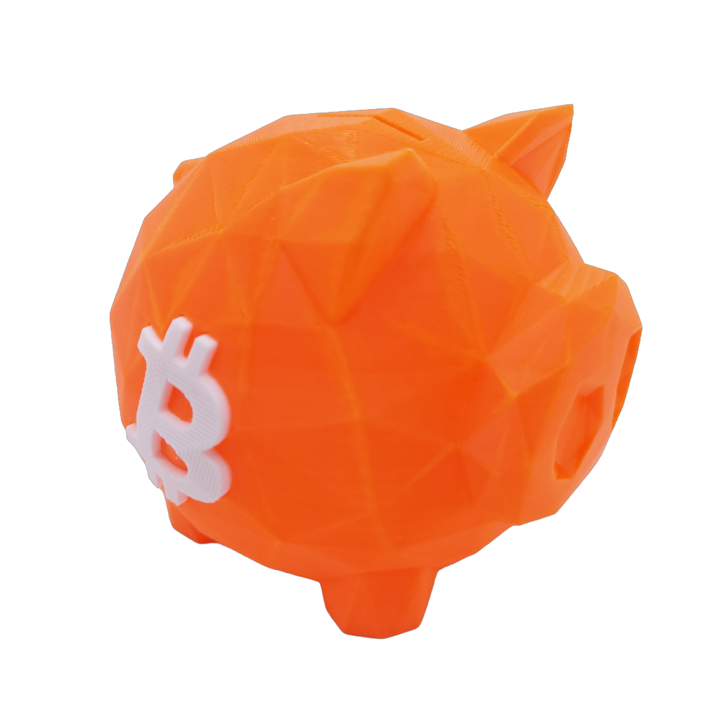 3D Printed Bitcoin Piggy Bank – BTC Logo Coin Savings Bank with Opening Bottom