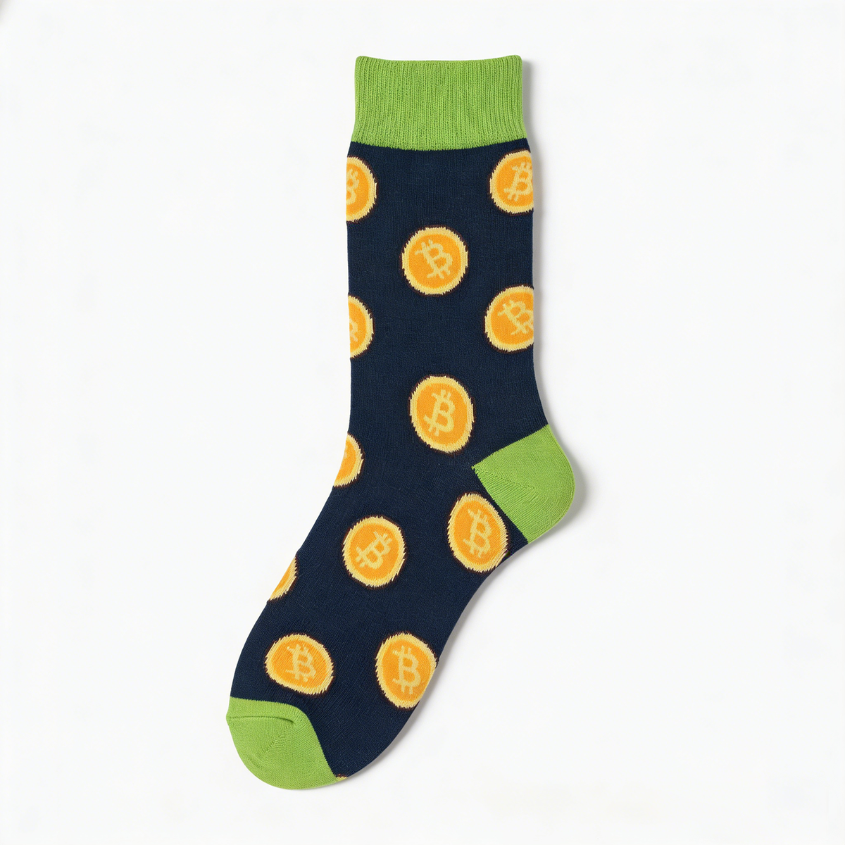 Men's Bitcoin Socks – Crypto BTC Novelty Crew Socks, Funny Cotton Sock for Men, Cryptocurrency Gift Idea