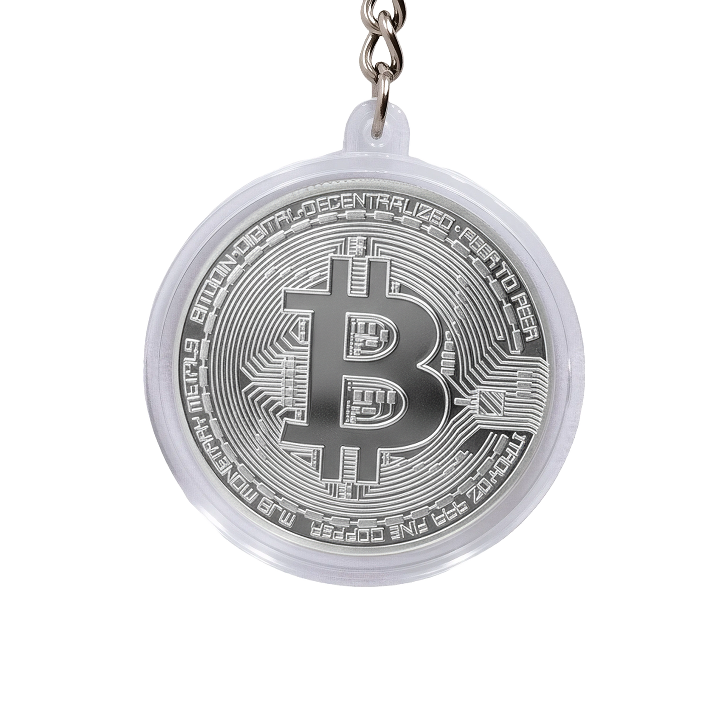 Bitcoin Christmas Ornament Coin – 1.9" Gold or Silver Holiday Tree Decoration with Protective Case