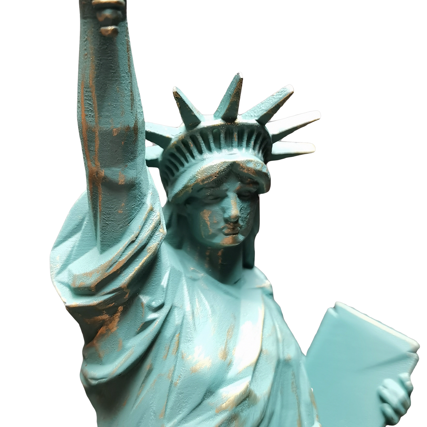 Statue of Liberty with Bitcoin Torch – 10" Resin Sculpture with Cold Cast Bronze Finish, Unique Crypto Art Collectible Decor