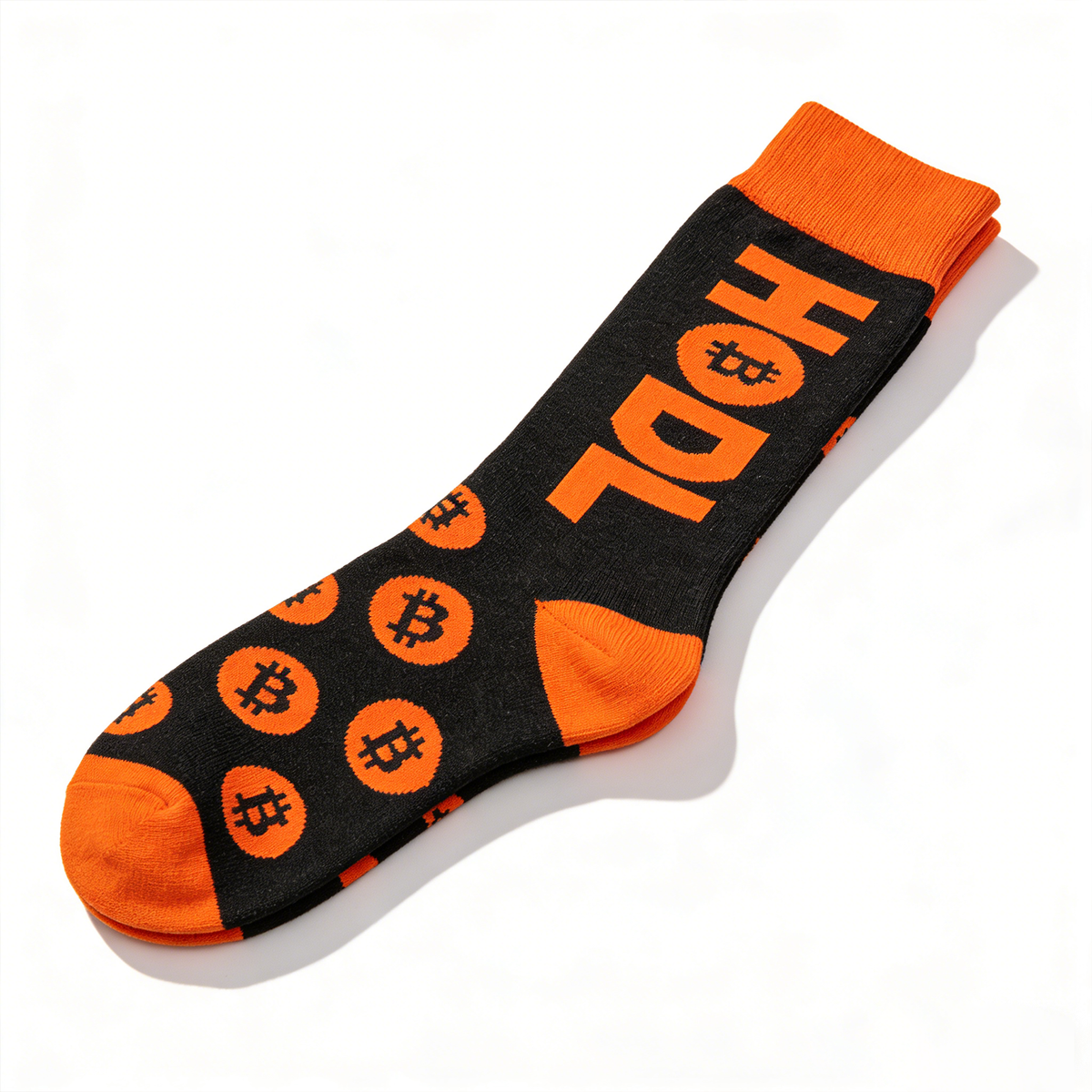 Men's Bitcoin Socks – Crypto BTC Novelty Crew Socks, Funny Cotton Sock for Men, Cryptocurrency Gift Idea