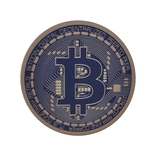 Bitcoin BTC Ceramic Coasters for Drinks Set of 4, Absorbent Cup Coasters with Cork Backing, 4 Inch Cryptocurrency Drink Coaster for Coffee Table, Bar, Home, Office