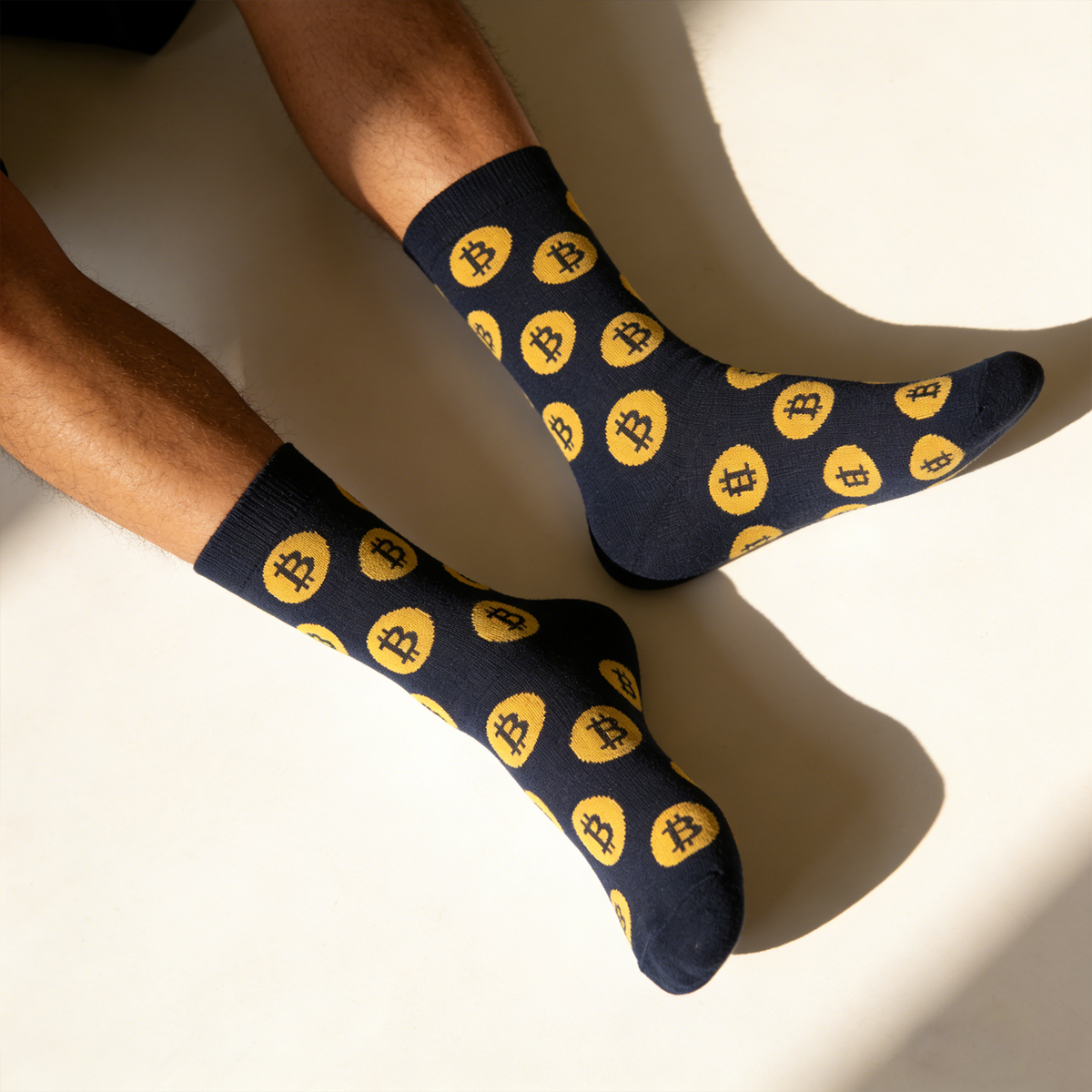 Men's Bitcoin Socks – Crypto BTC Novelty Crew Socks, Funny Cotton Sock for Men, Cryptocurrency Gift Idea