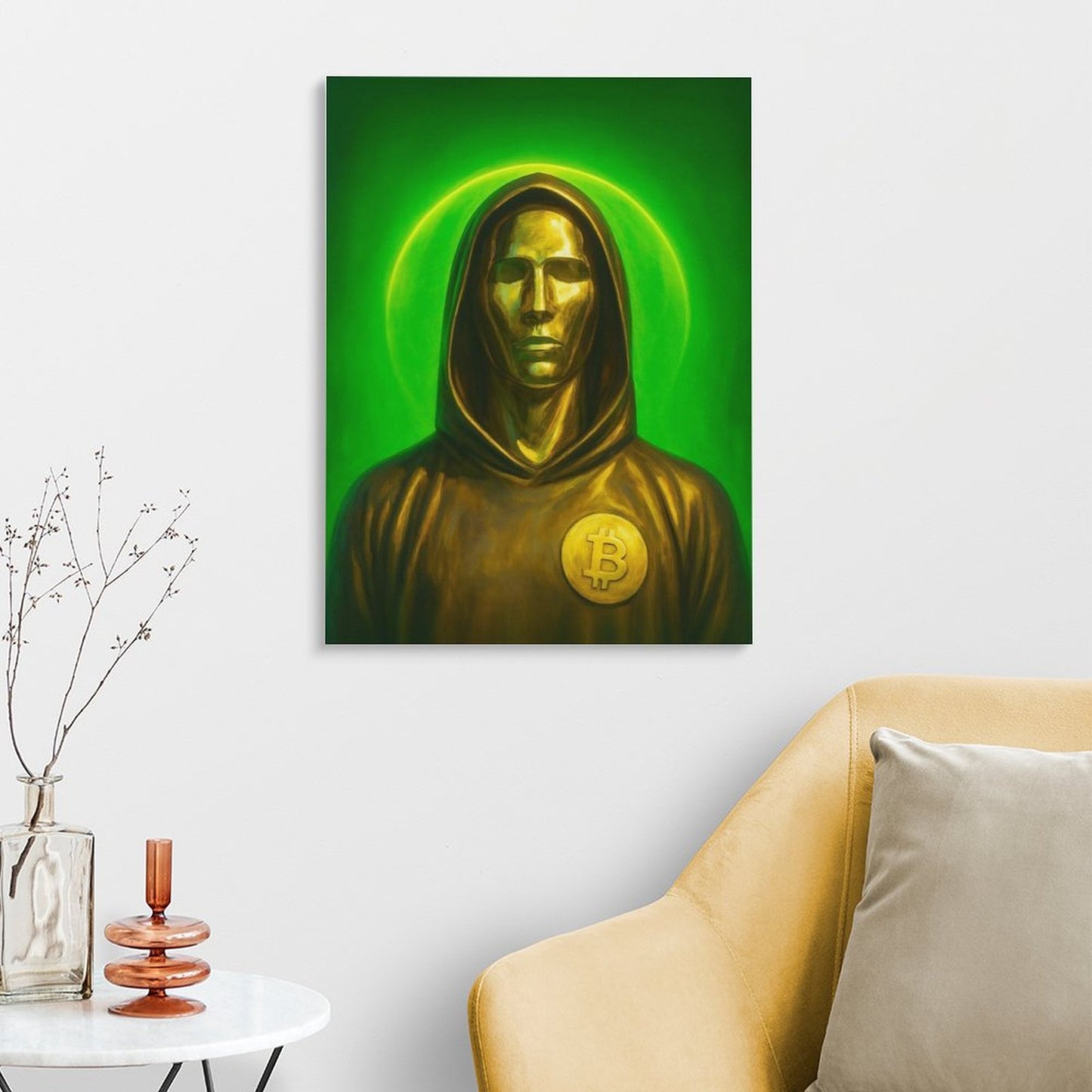 HumblePleb Bitcoin Wall Art – 11" x 14" Canvas Print Featuring Satoshi Nakamoto