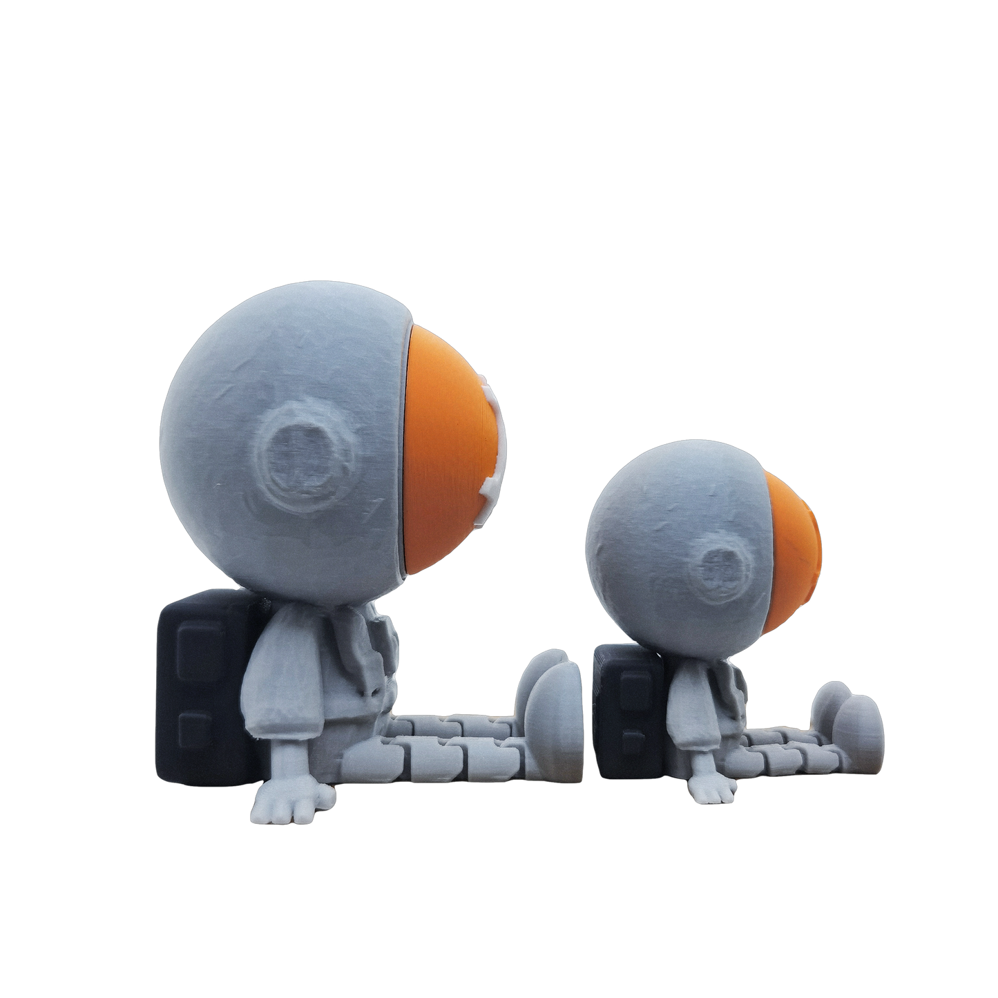 Bitcoin Astronaut Figurine Set – 3D Printed Crypto Astronauts with Flexible Legs and BTC Face Mask, Desk Decor and Gift (2 Pieces)
