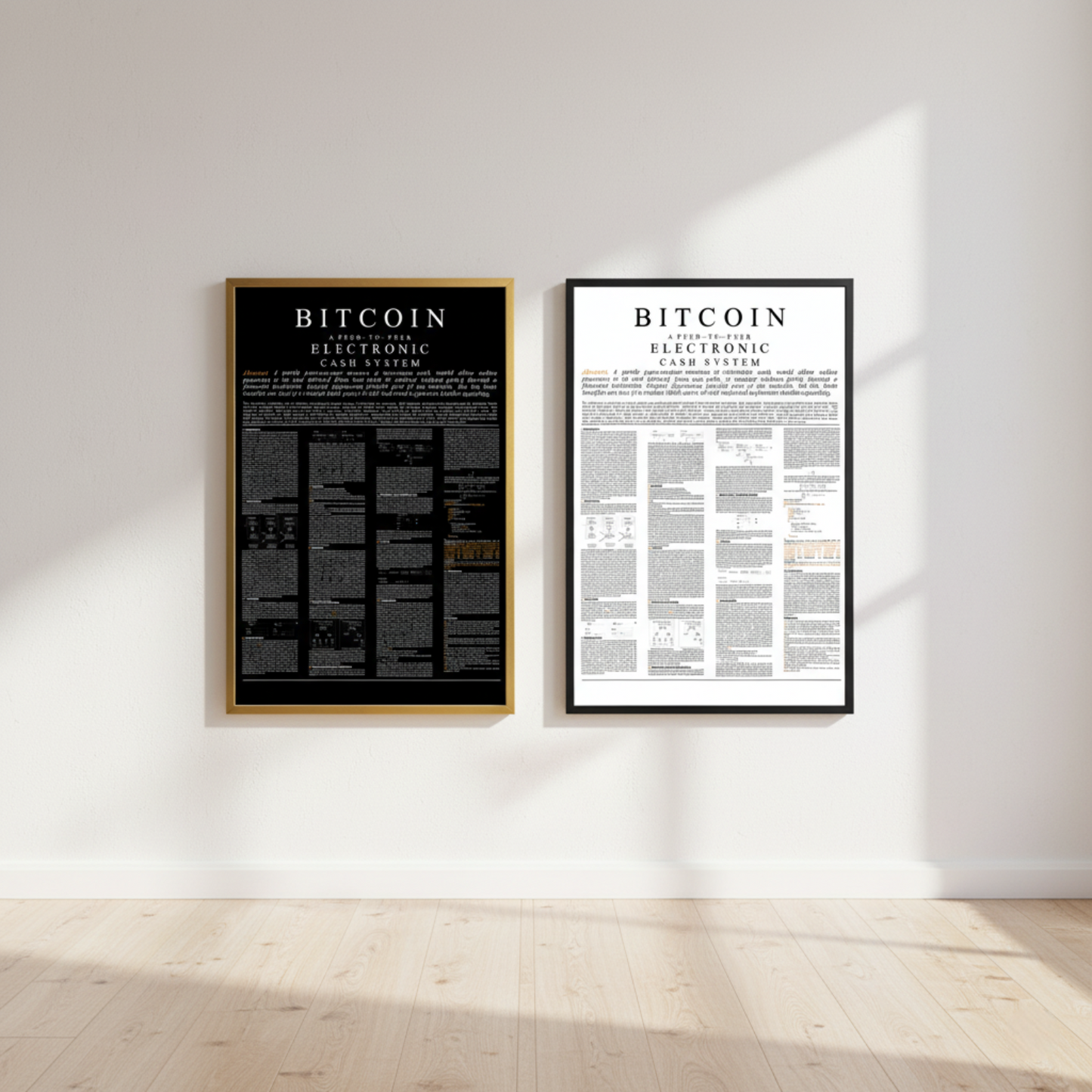 HumblePleb Bitcoin Whitepaper Wall Art – 12" x 18" Crystal Porcelain Print with Aluminum Frame