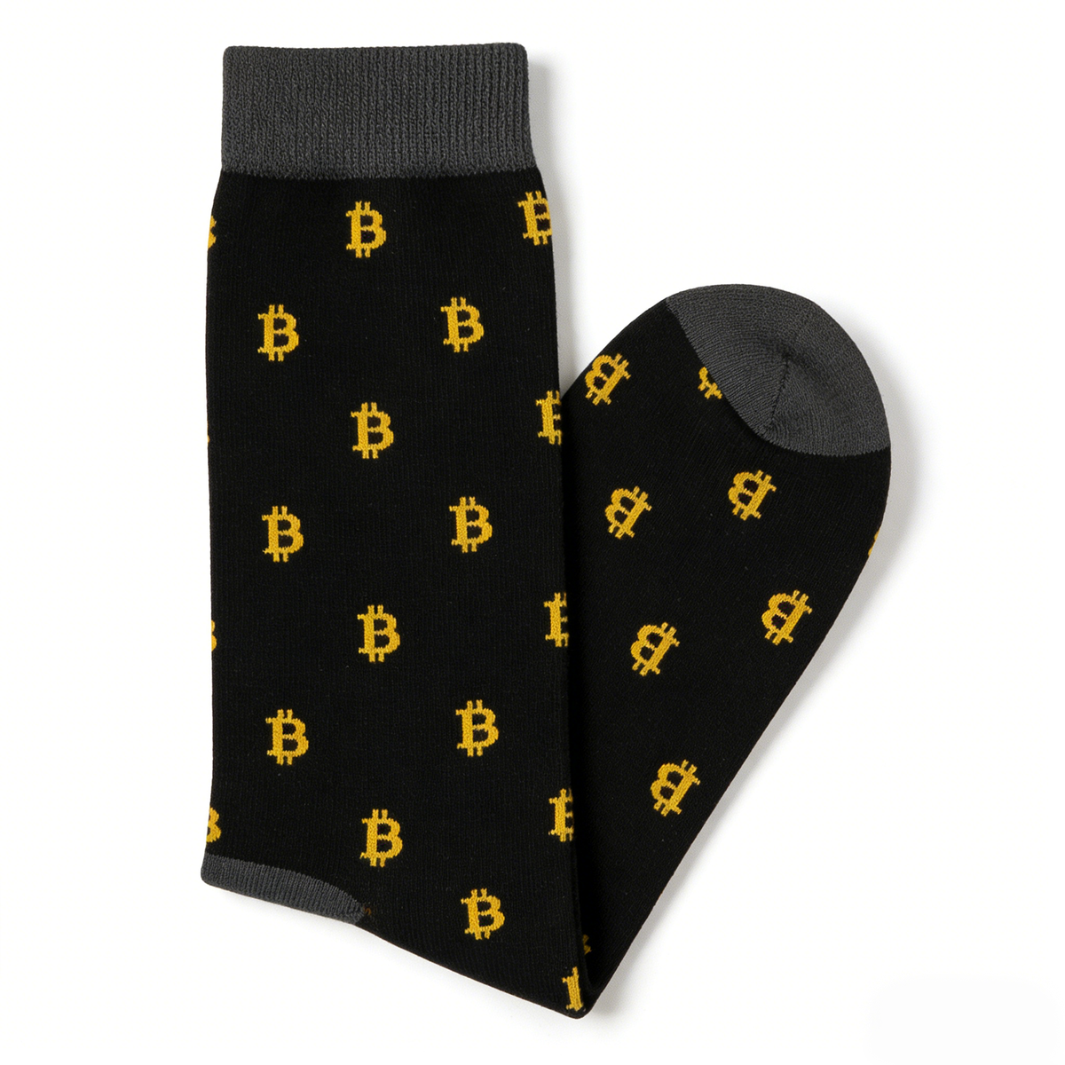 Men's Bitcoin Socks – Crypto BTC Novelty Crew Socks, Funny Cotton Sock for Men, Cryptocurrency Gift Idea