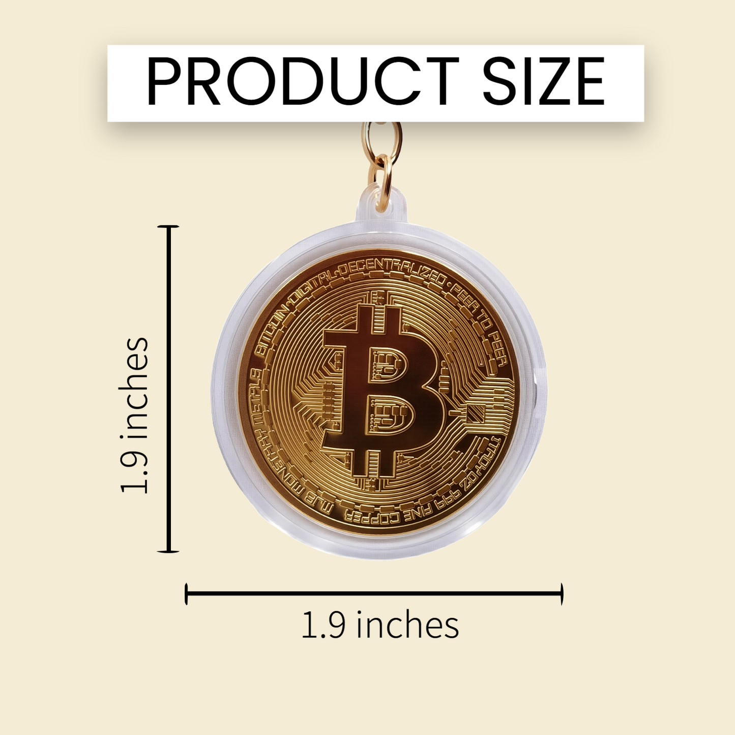 Bitcoin Christmas Ornament Coin – 1.9" Gold or Silver Holiday Tree Decoration with Protective Case