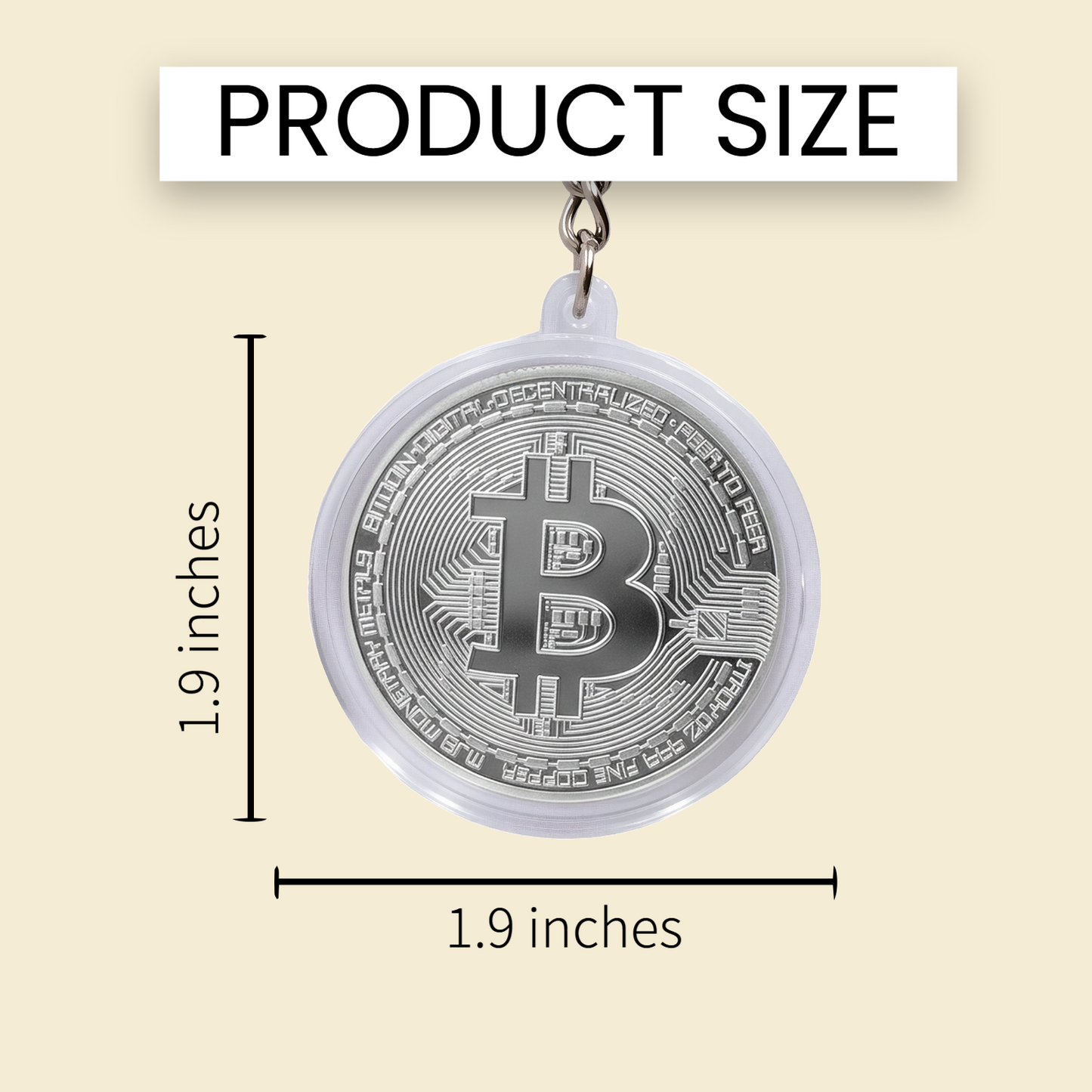 Bitcoin Christmas Ornament Coin – 1.9" Gold or Silver Holiday Tree Decoration with Protective Case