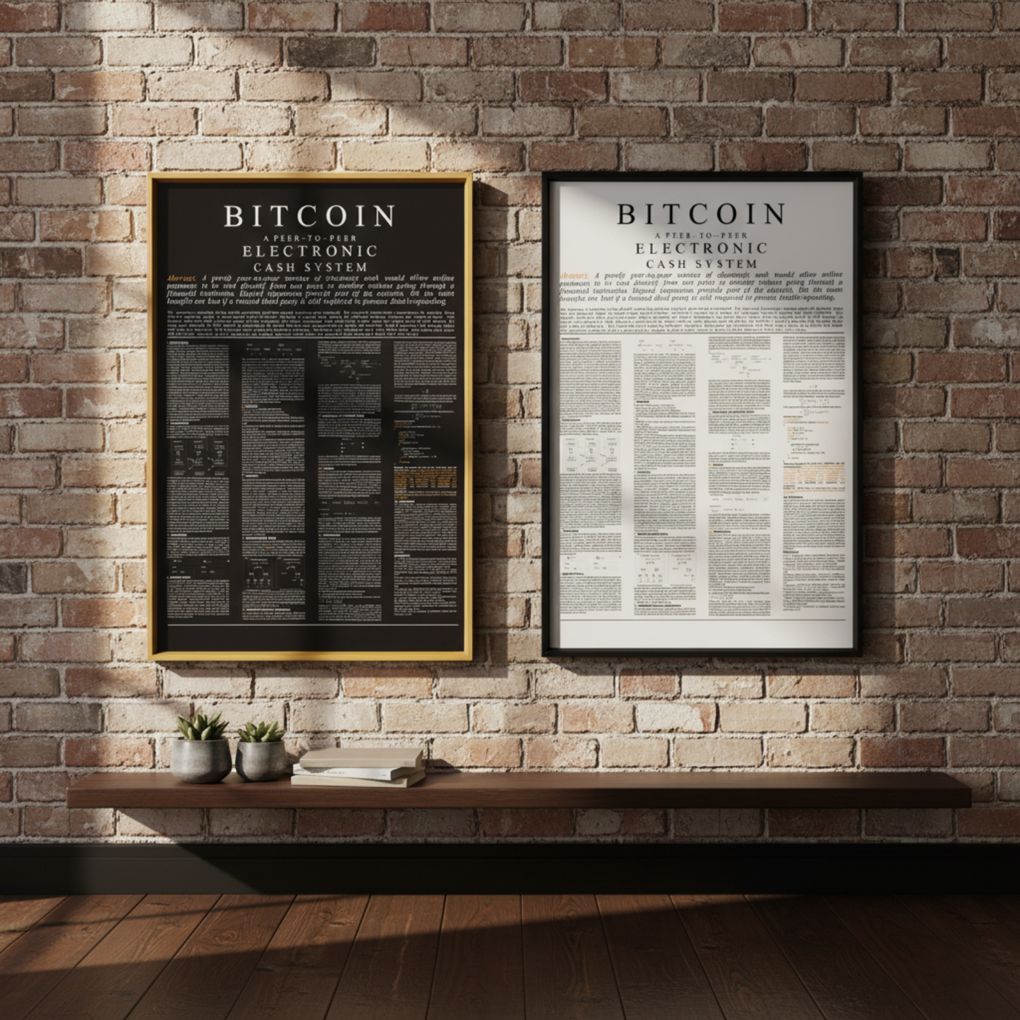 HumblePleb Bitcoin Whitepaper Wall Art – 12" x 18" Crystal Porcelain Print with Aluminum Frame