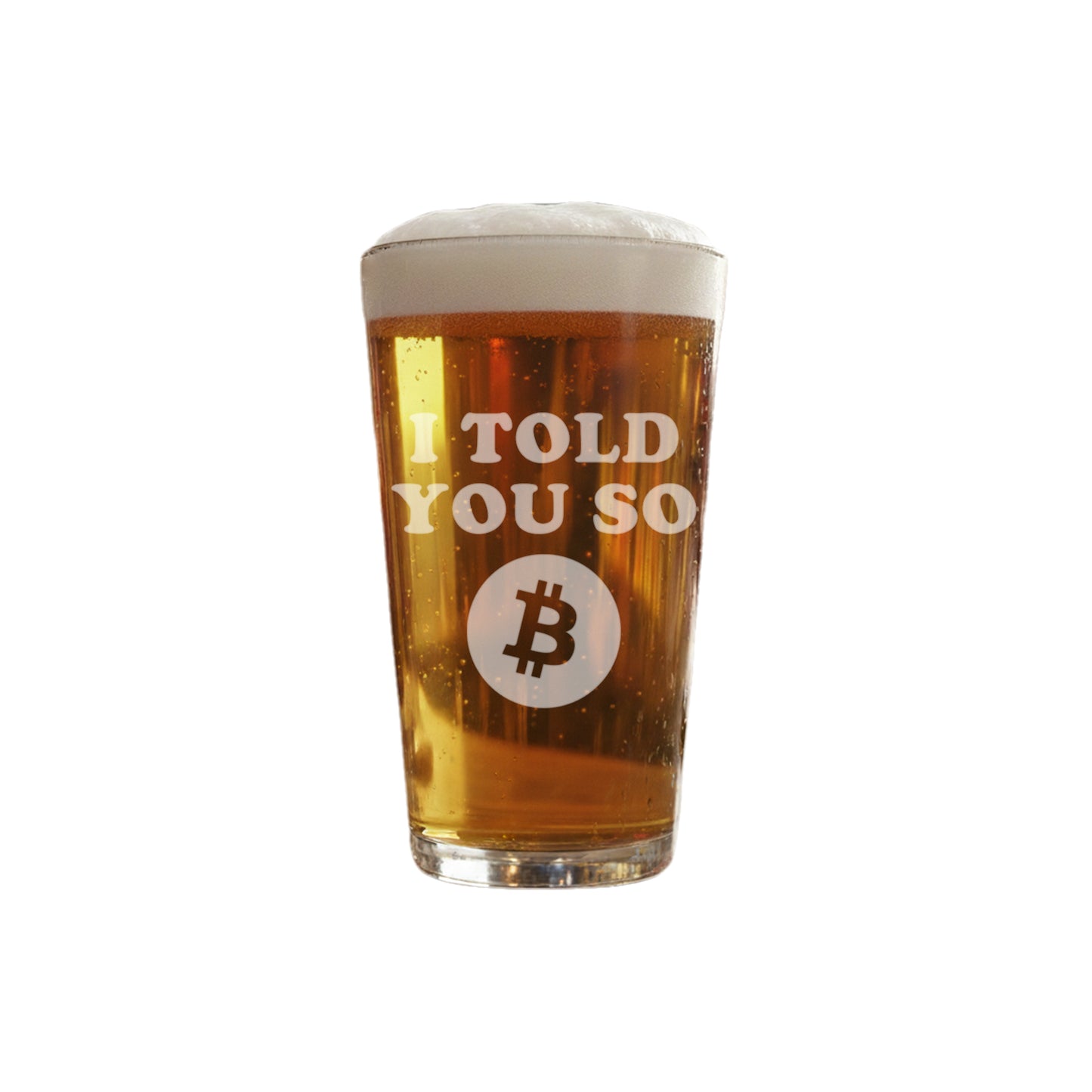 Bitcoin Beer Glass – 16 oz Heavy-Duty Drinking Glass with Bitcoin Design