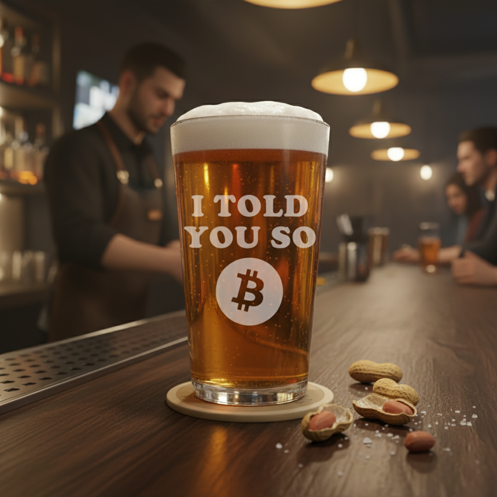 Bitcoin Beer Glass – 16 oz Heavy-Duty Drinking Glass with Bitcoin Design