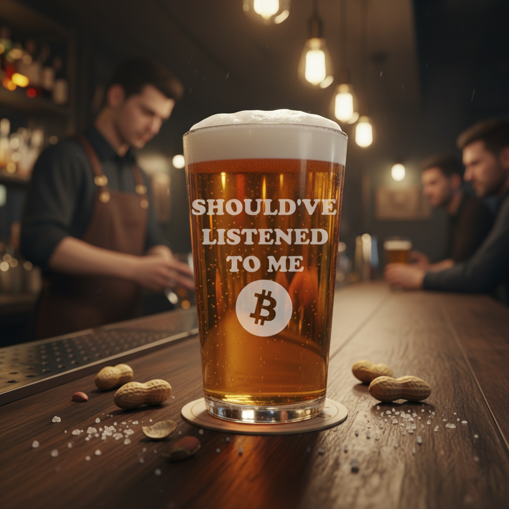 Bitcoin Beer Glass – 16 oz Heavy-Duty Drinking Glass with Bitcoin Design